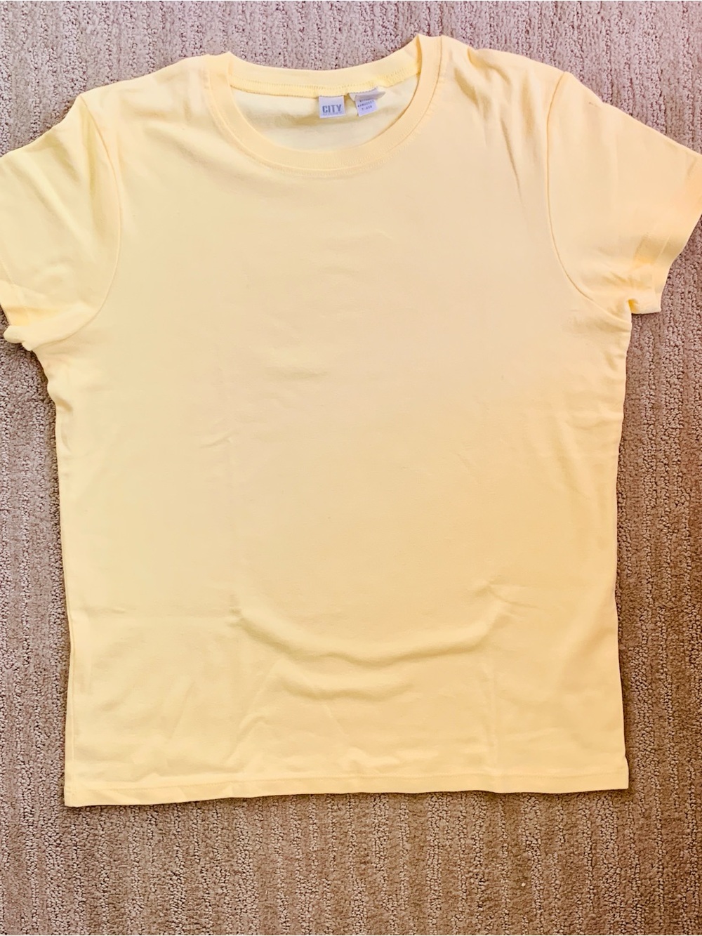 DKNY Yellow CITY Short Sleeve Crewneck Tee